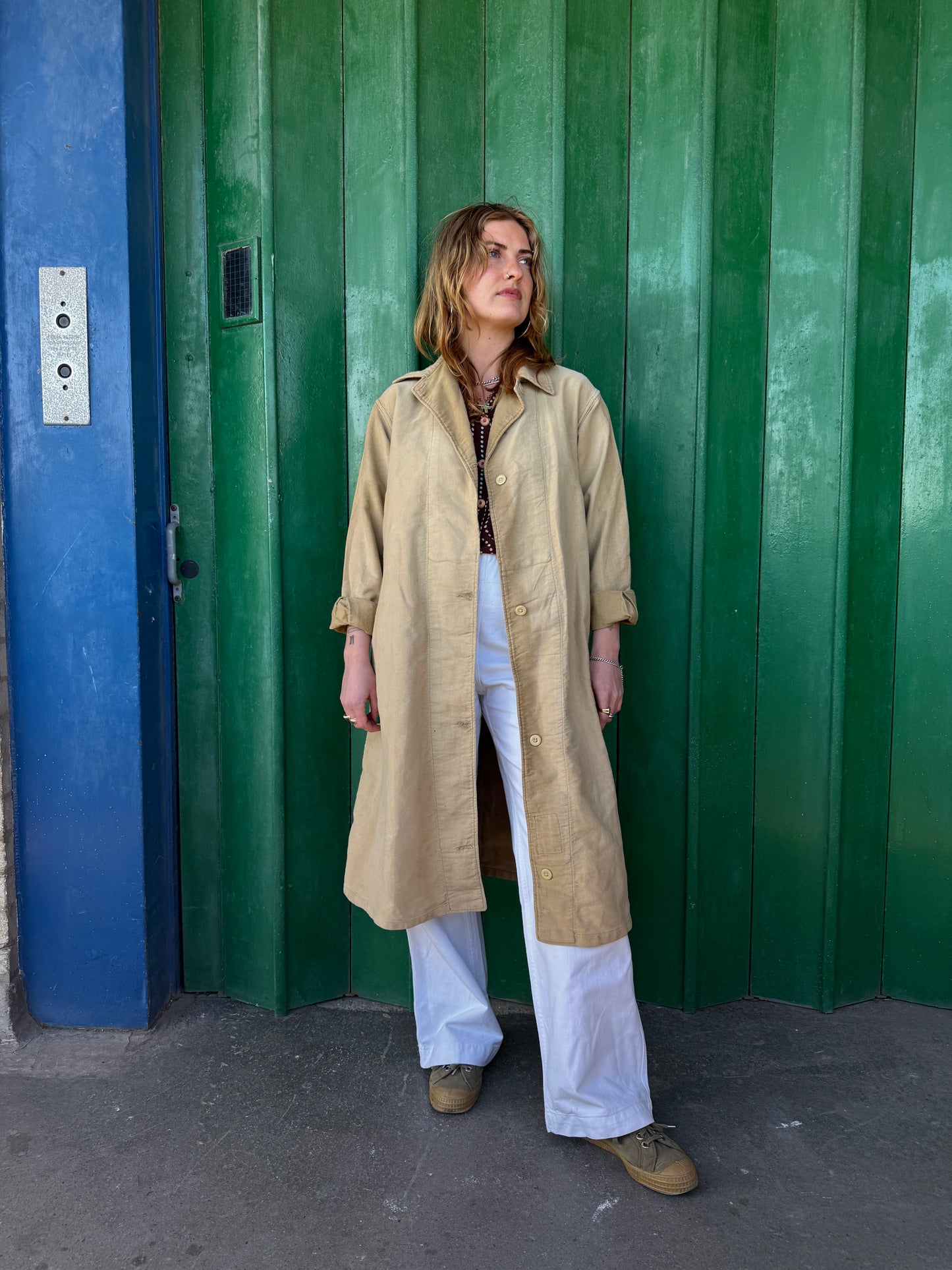 1940S BRITISH COTTON OVERCOAT