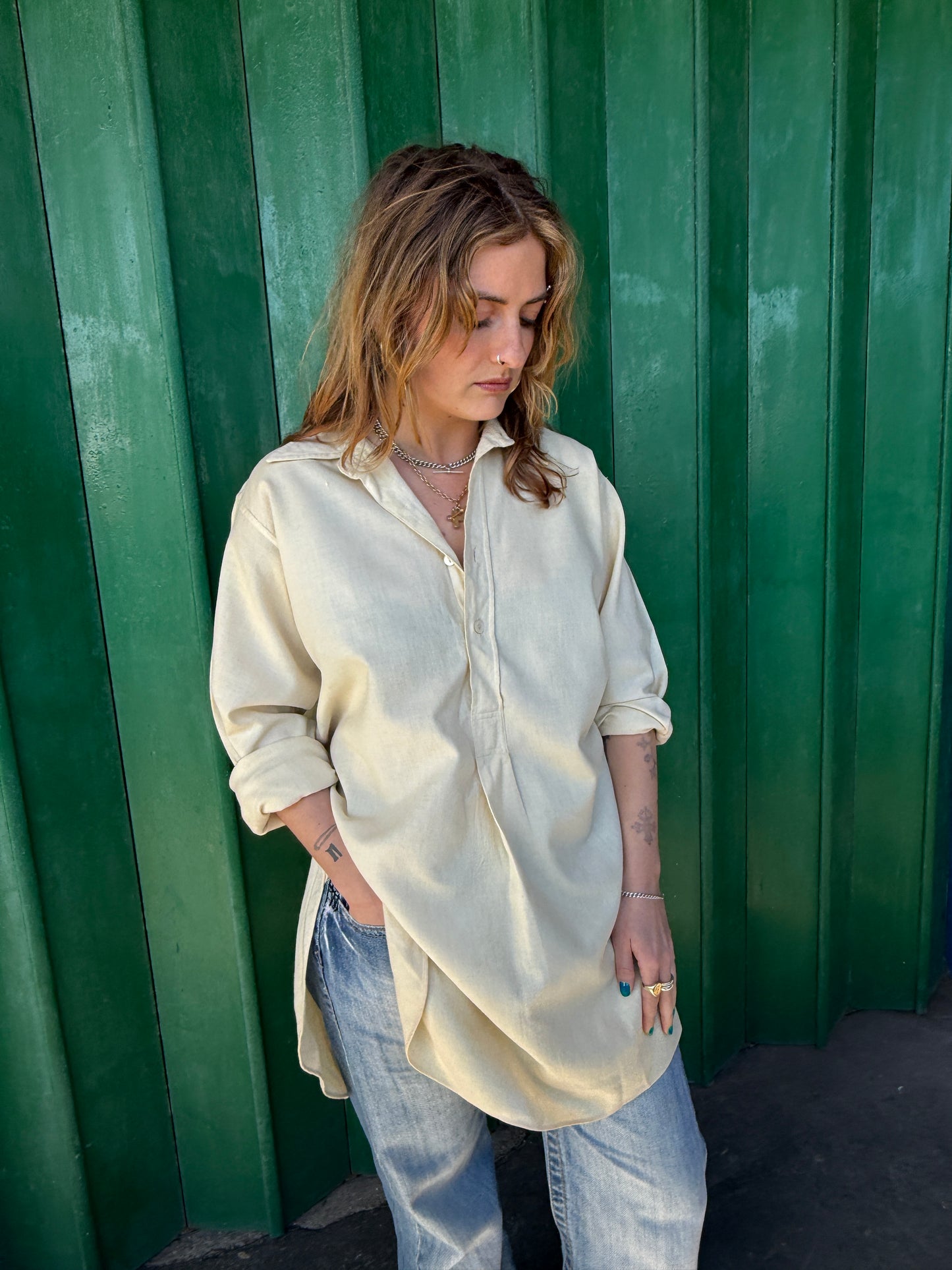 1940S CREAM WOOL SHIRT