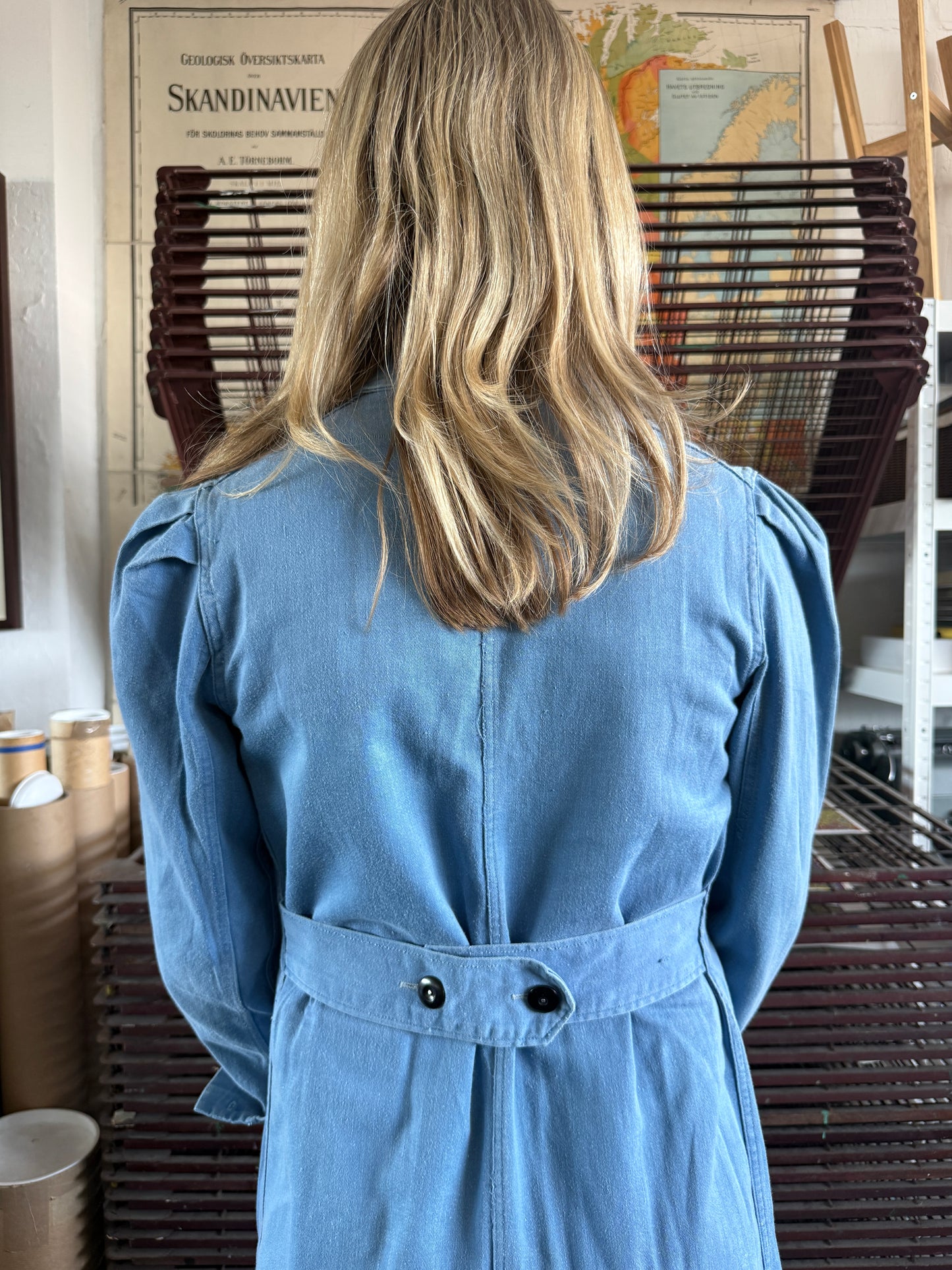 1940S WW2 BABY BLUE OVERCOAT