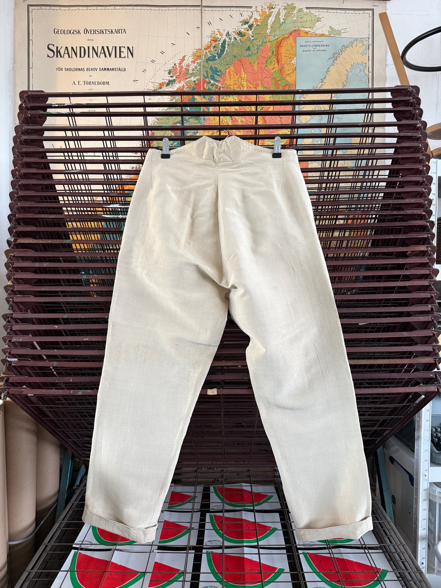 1910S COLONIAL RAW SILK TROUSERS