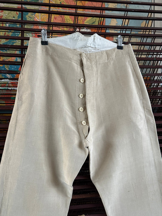 1910S COLONIAL RAW SILK TROUSERS