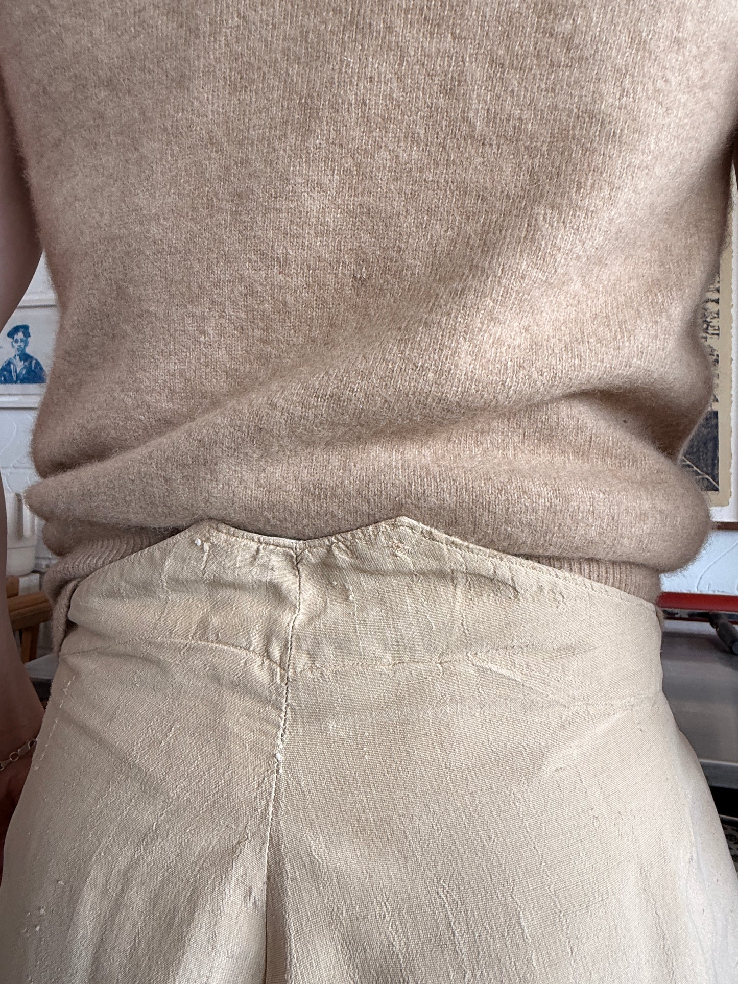 1910S COLONIAL RAW SILK TROUSERS