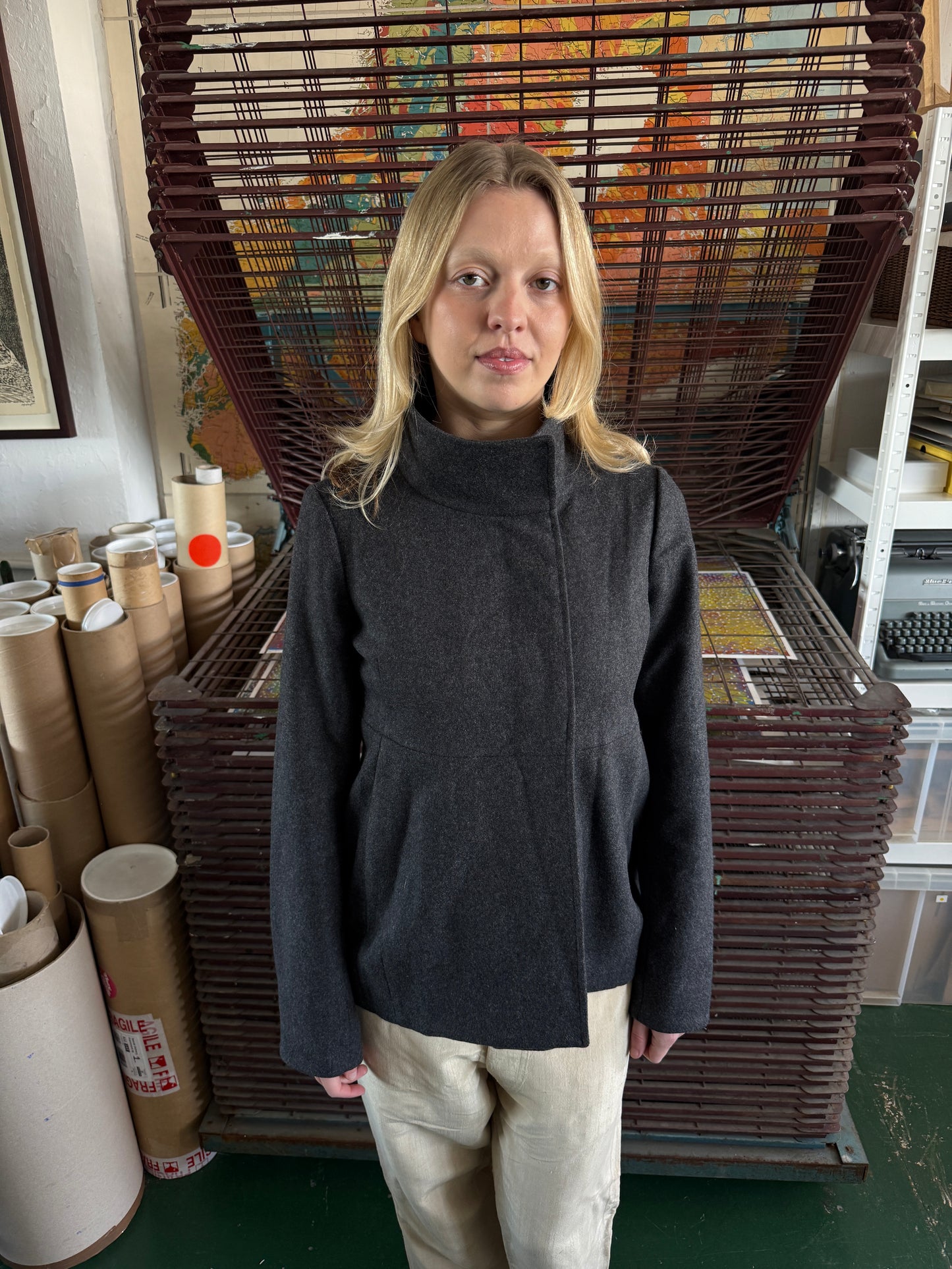 2000S MARNI GREY WOOL JACKET