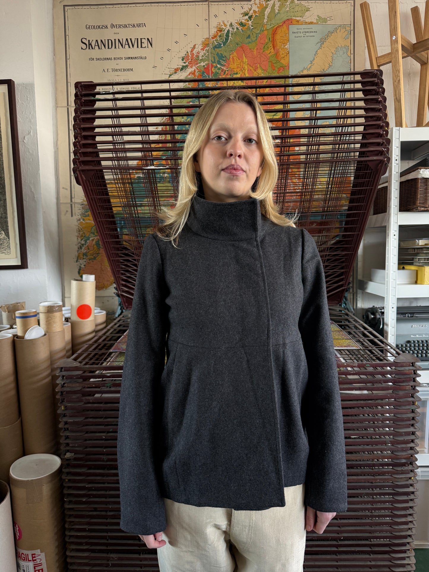 2000S MARNI GREY WOOL JACKET