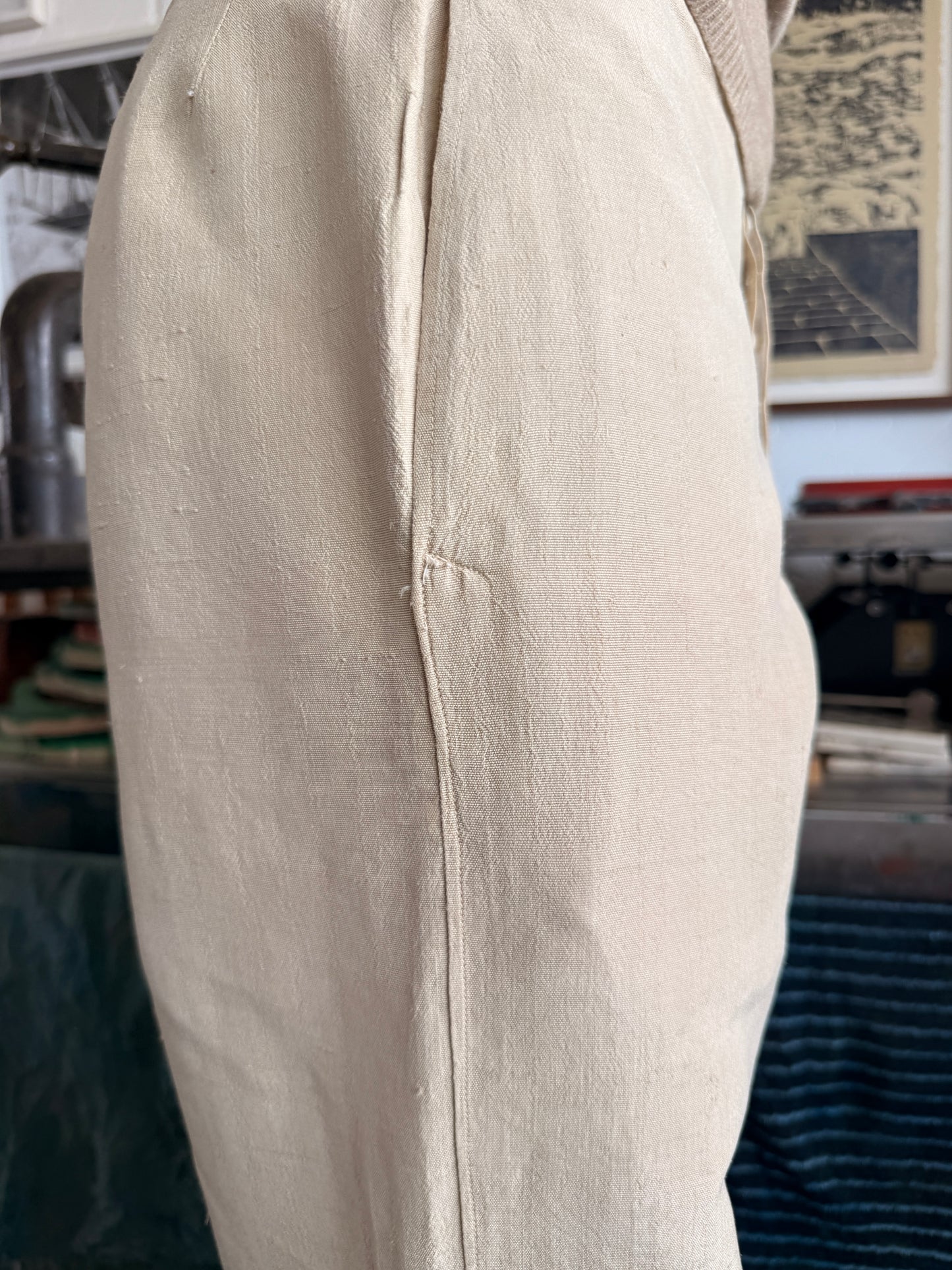 1910S COLONIAL RAW SILK TROUSERS