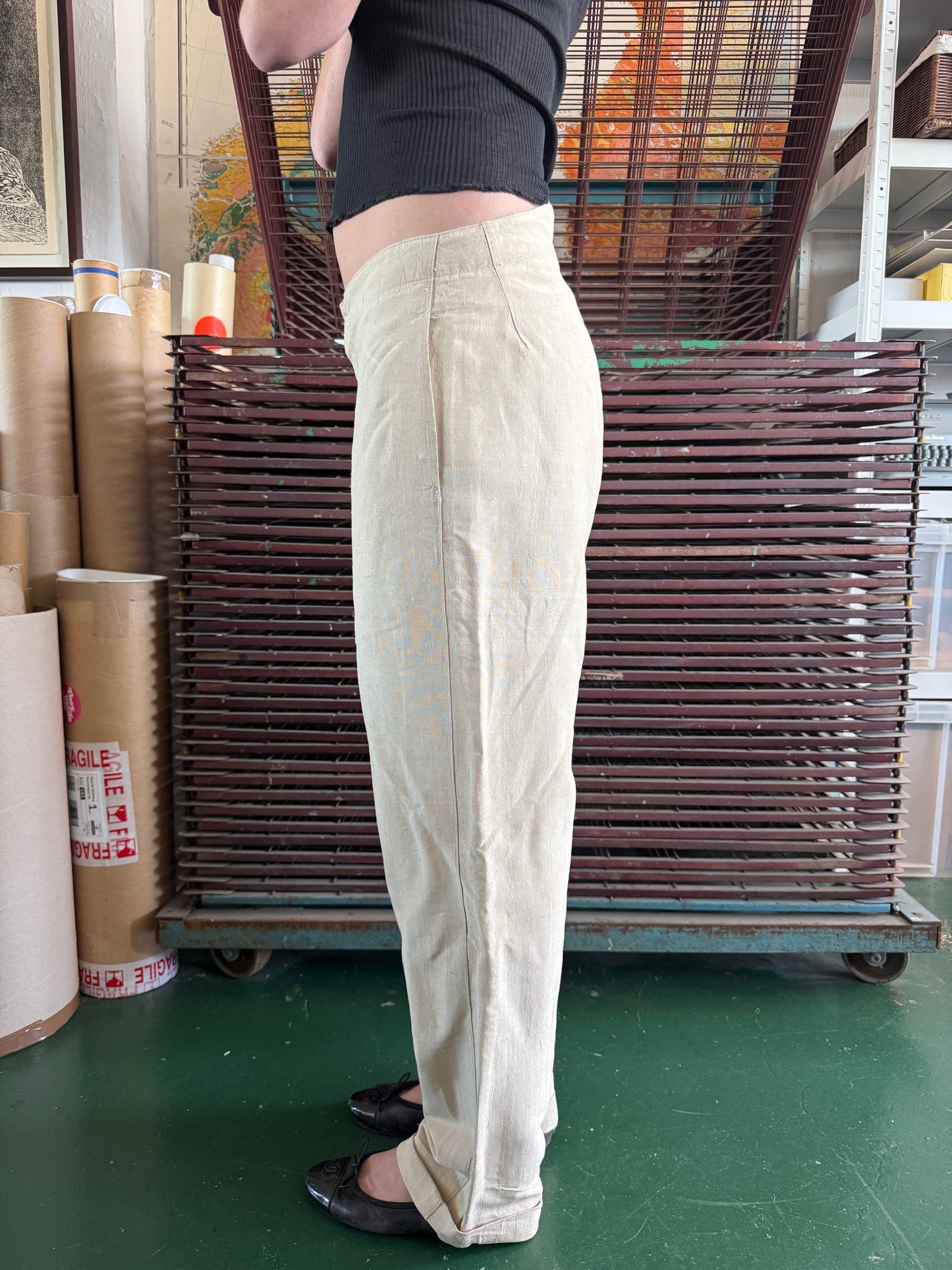 1910S COLONIAL RAW SILK TROUSERS