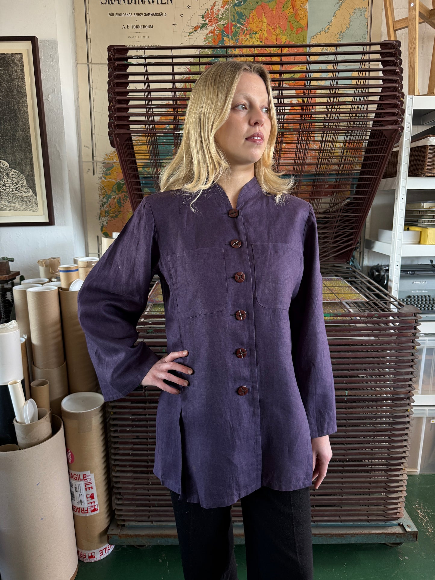 1980S YVES SAIN LAURENT LINEN JACKET