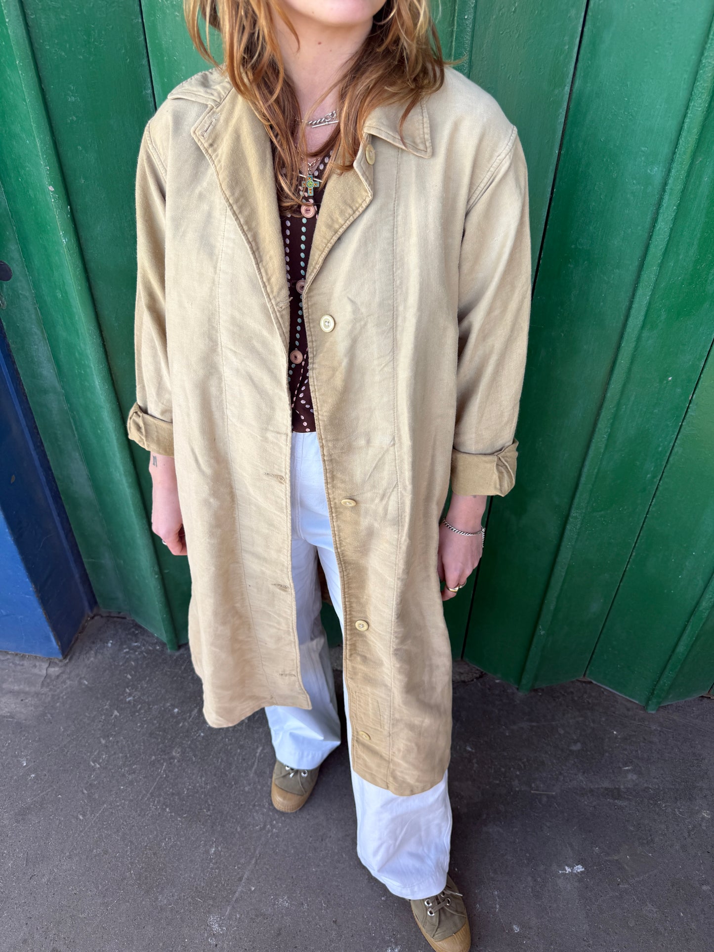 1940S BRITISH COTTON OVERCOAT