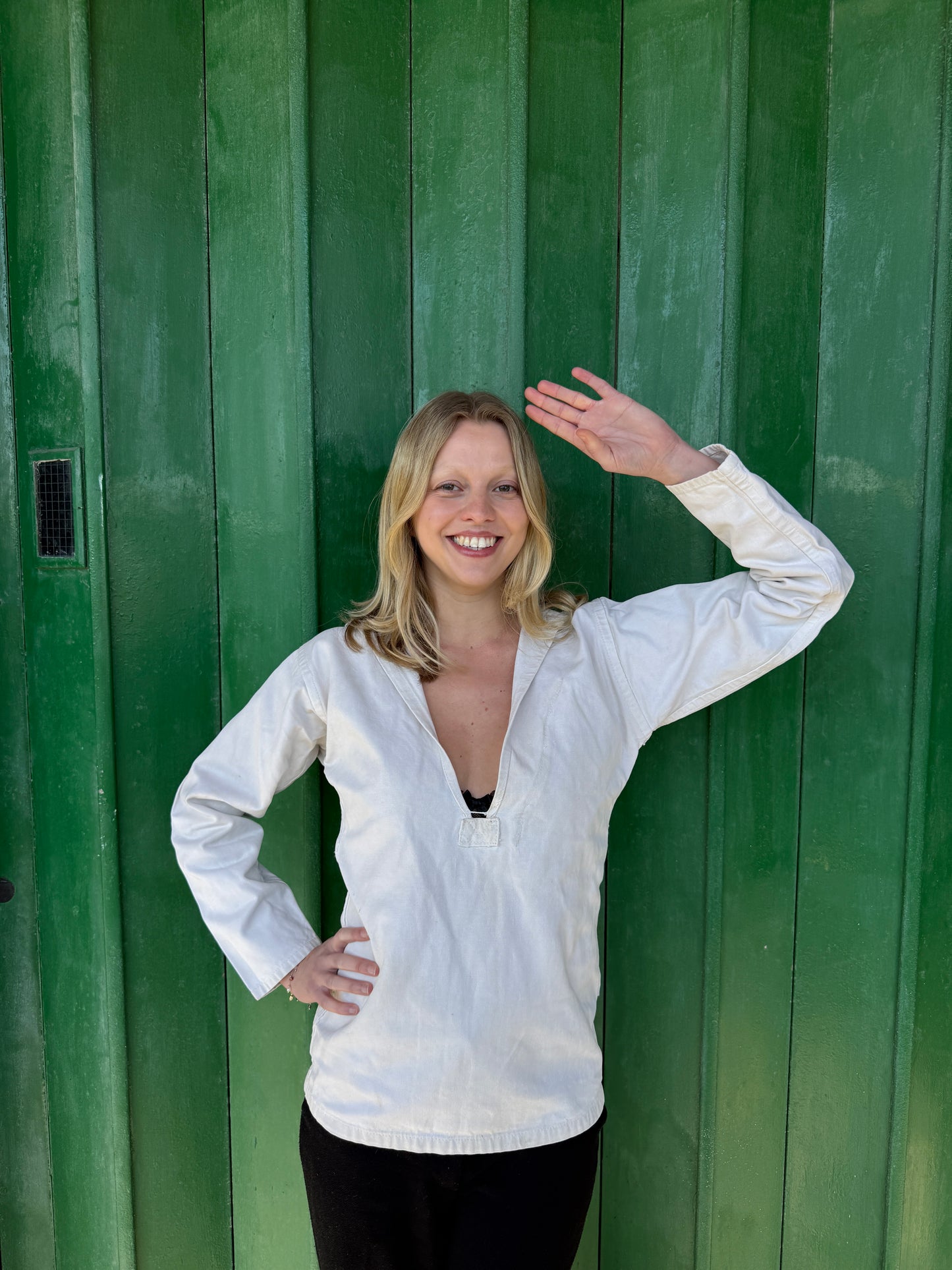 VINTAGE 1940S “H.J.CARTER” WHITE COTTON SAILOR SMOCK