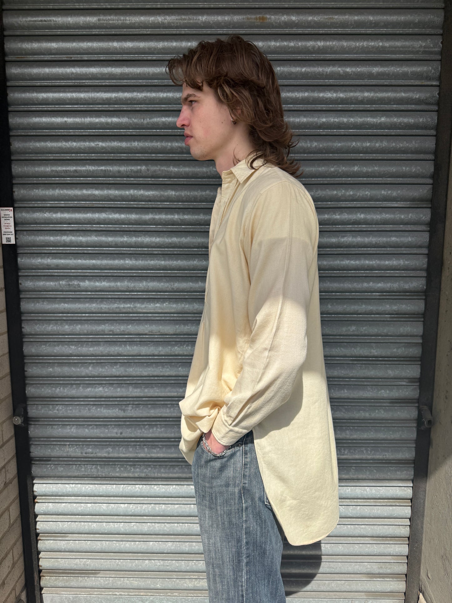 1940S CREAM WOOL SHIRT