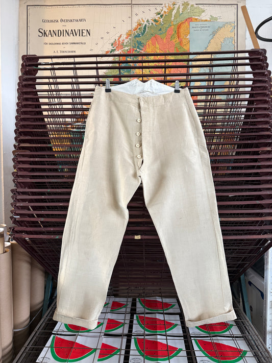 1910S COLONIAL RAW SILK TROUSERS