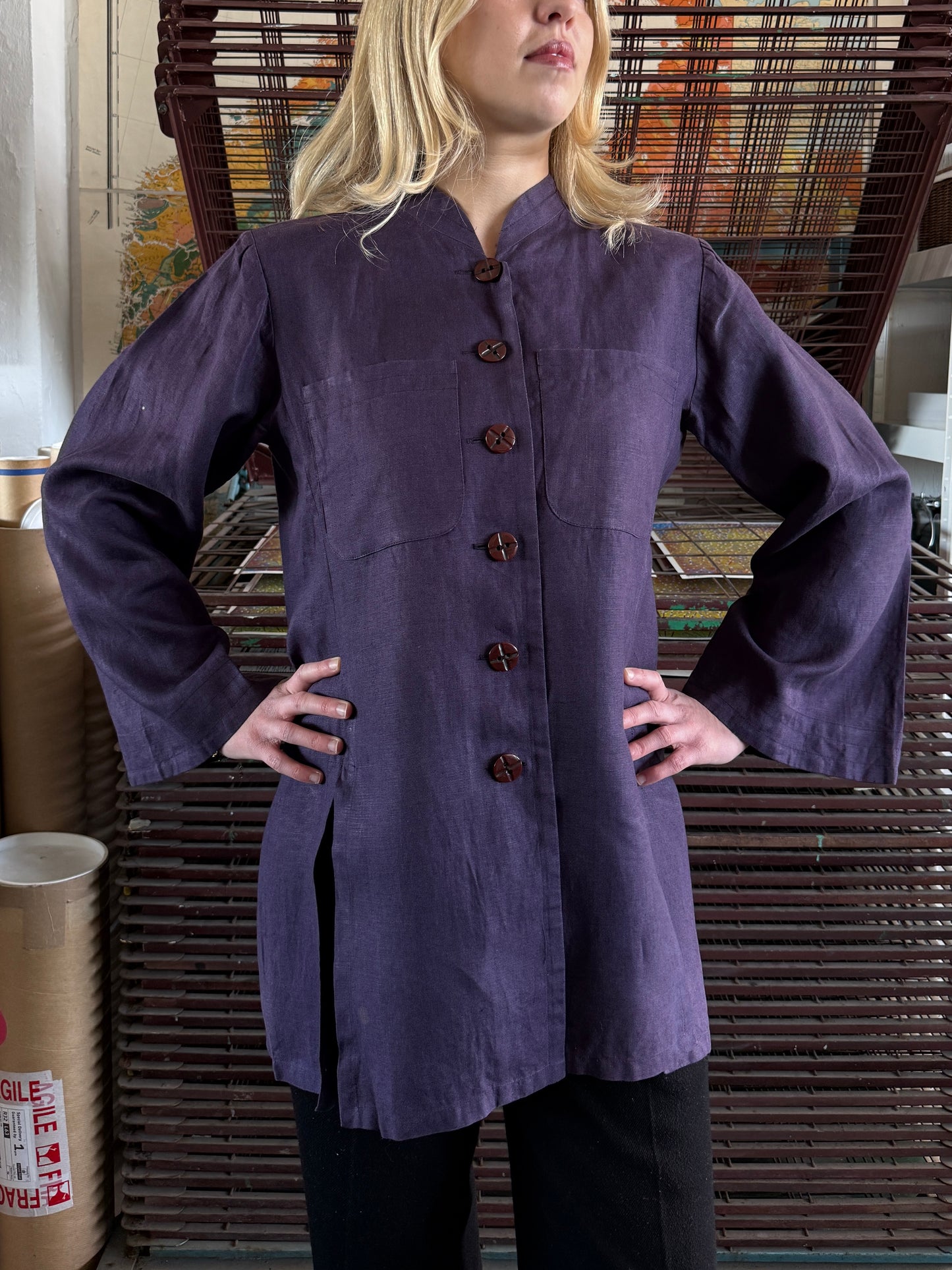 1980S YVES SAIN LAURENT LINEN JACKET