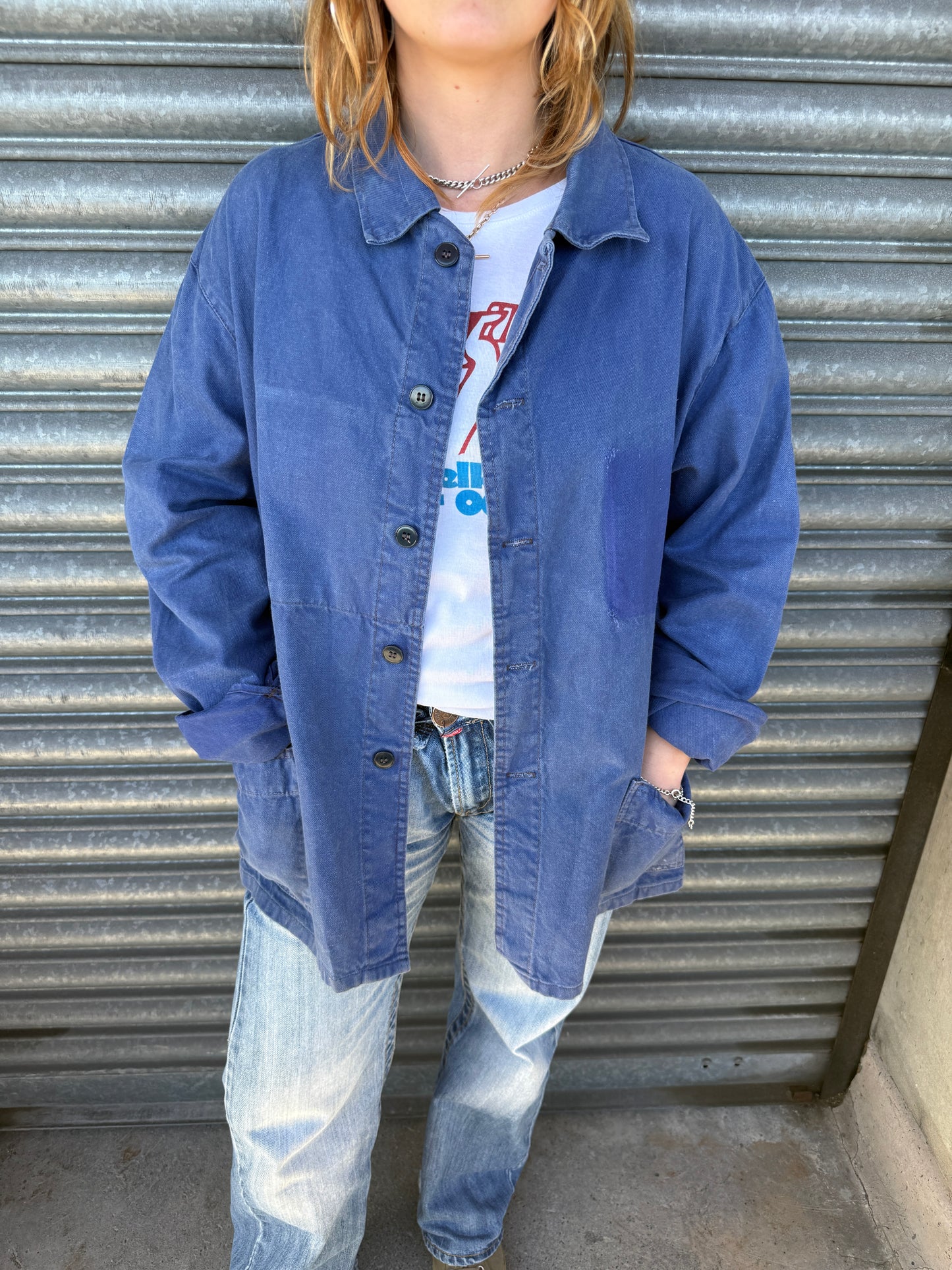1960S INDIGO BLUE FRENCH CHORE JACKET