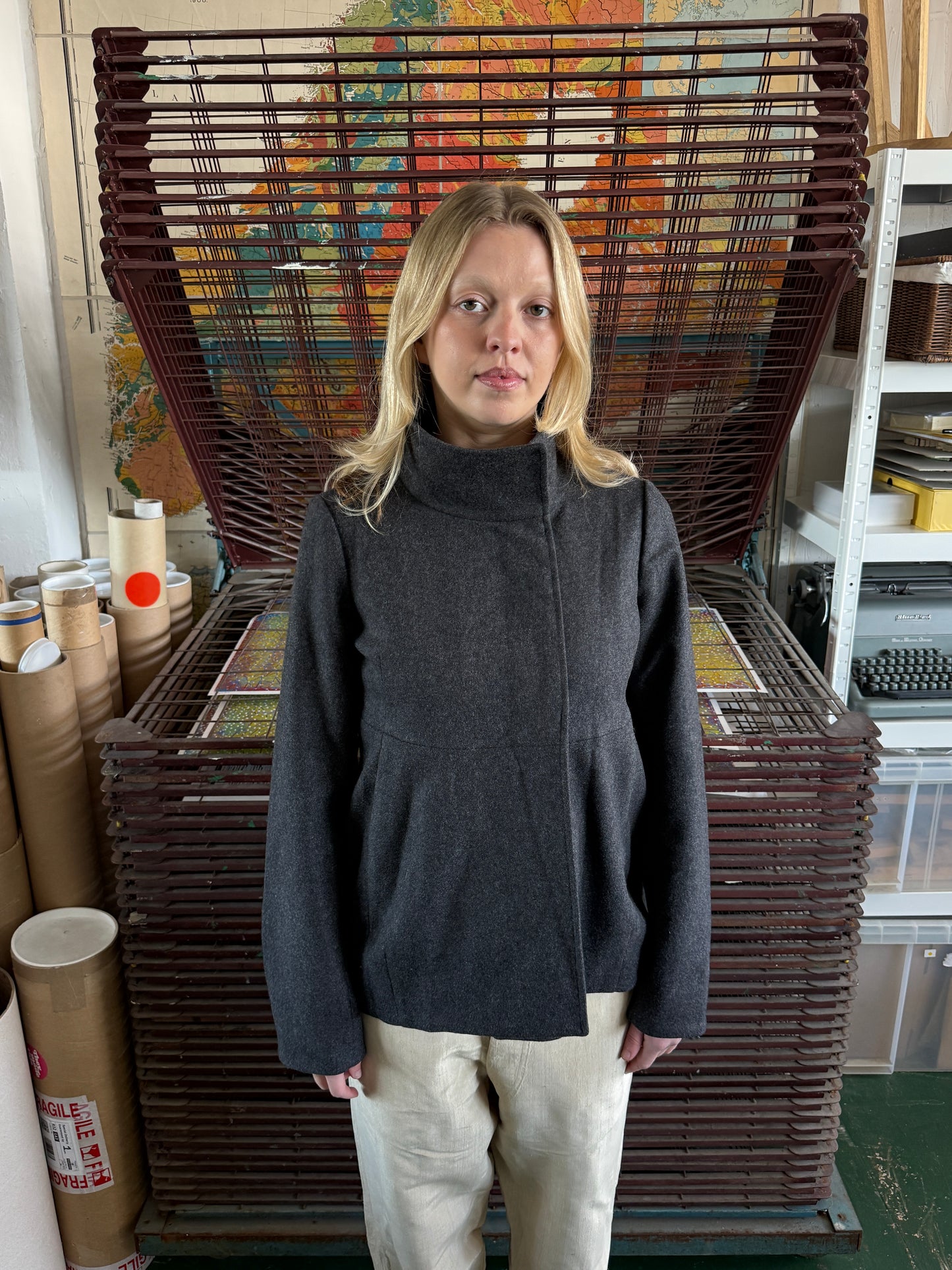 2000S MARNI GREY WOOL JACKET