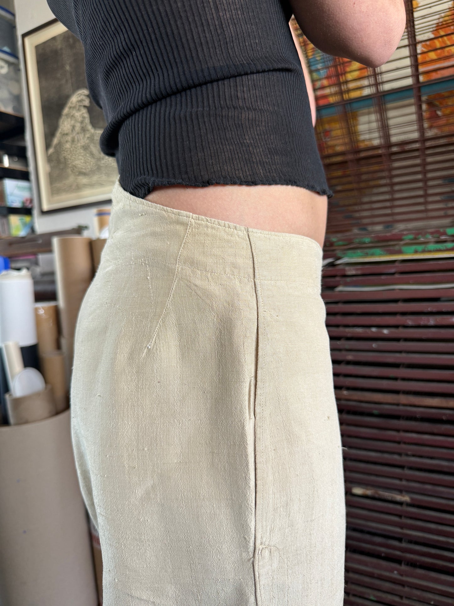 1910S COLONIAL RAW SILK TROUSERS