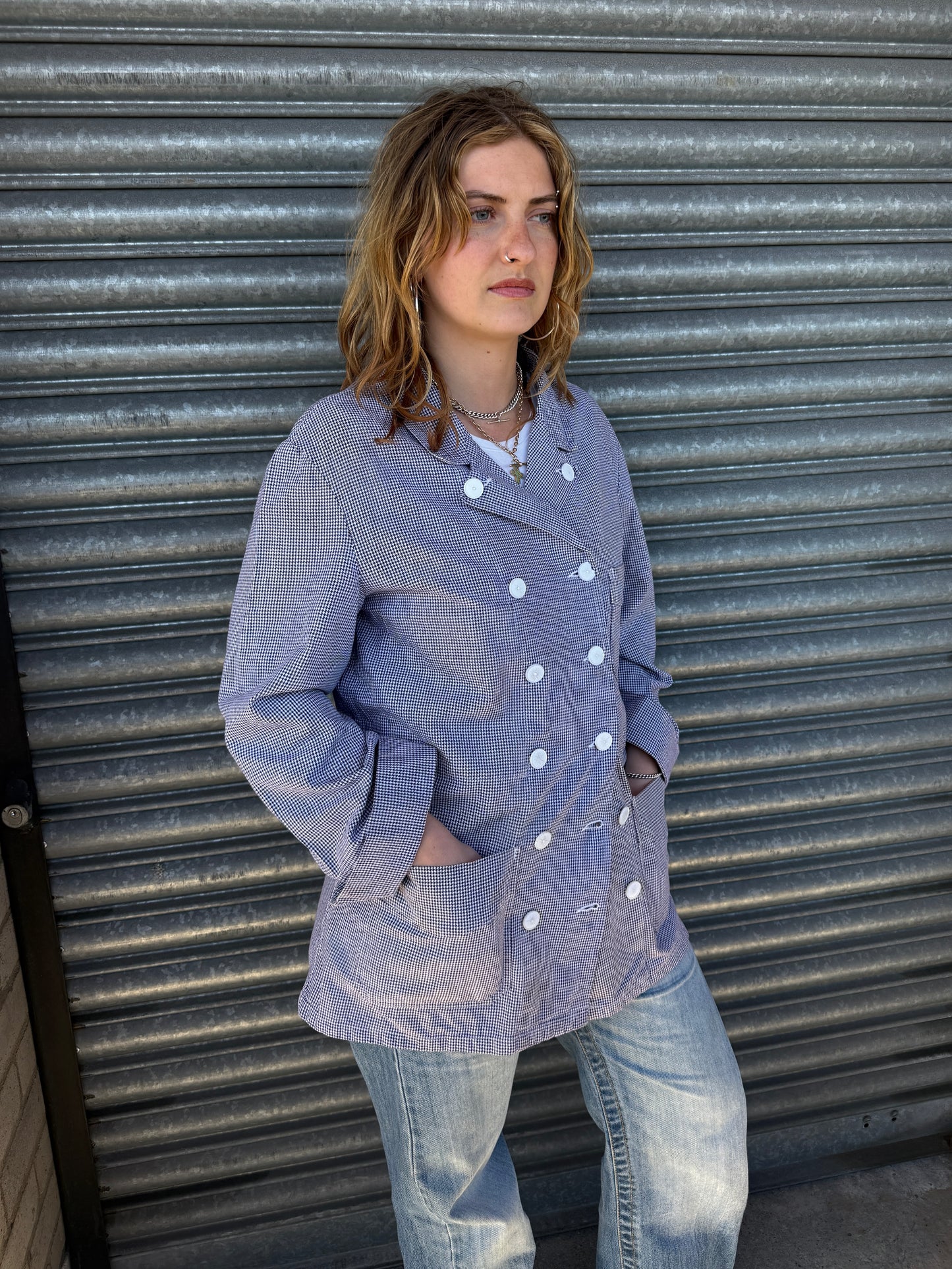 1960S FRENCH BUTCHER JACKET