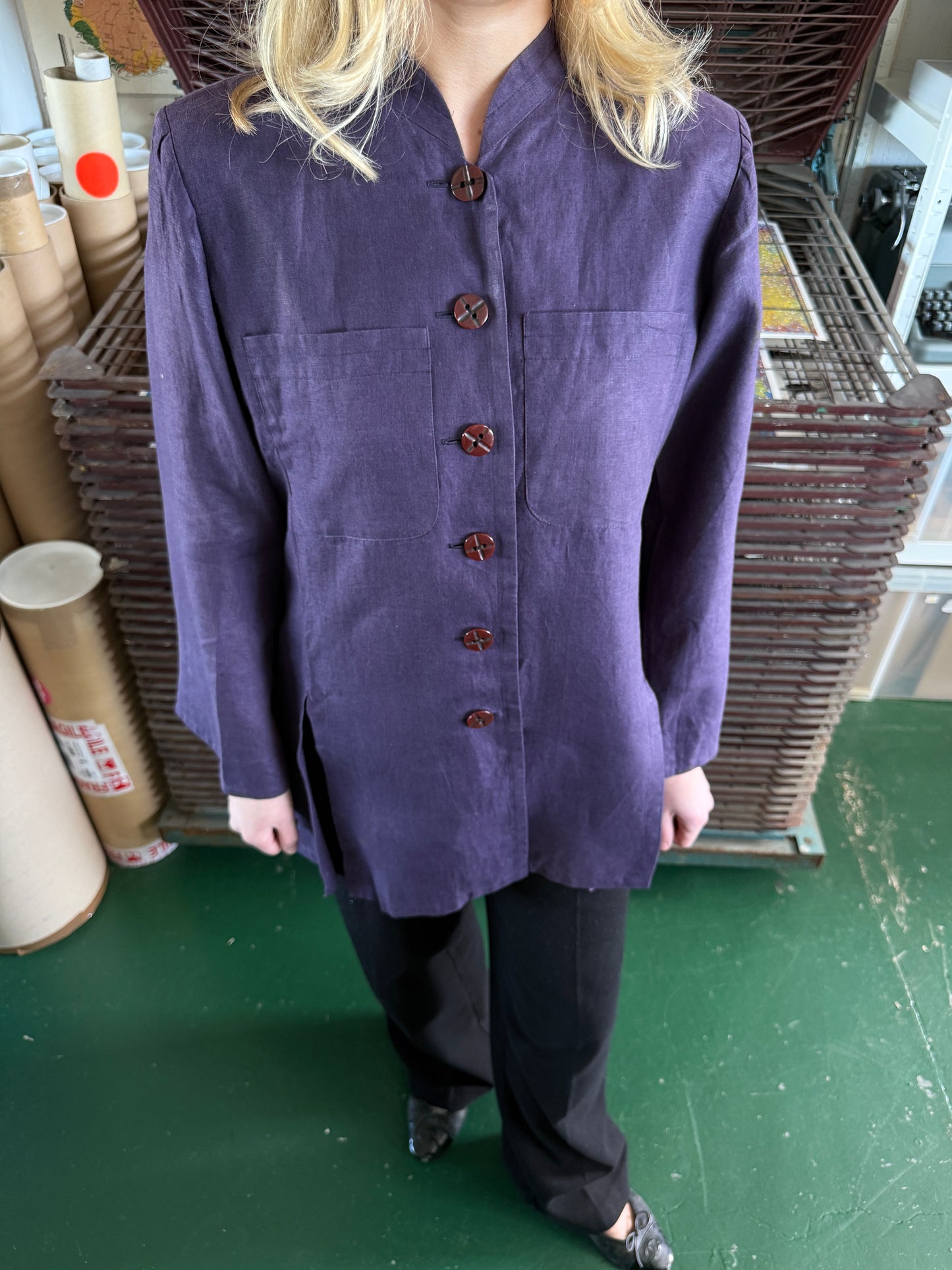1980S YVES SAIN LAURENT LINEN JACKET