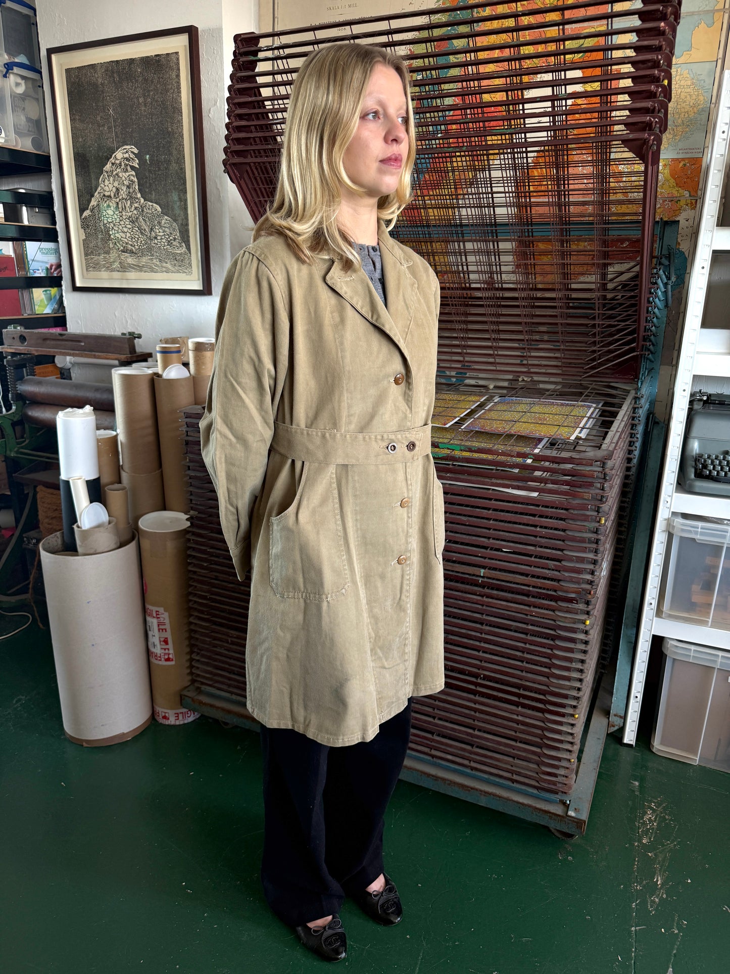 1940S WW2 WOMENS LAND ARMY OVERCOAT
