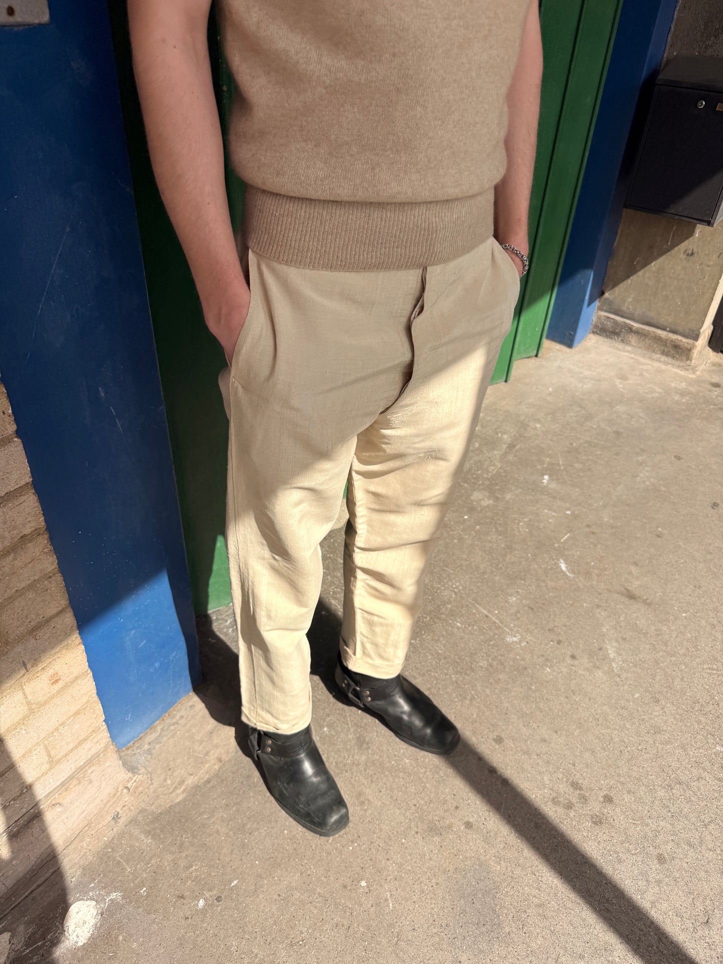 1910S COLONIAL RAW SILK TROUSERS