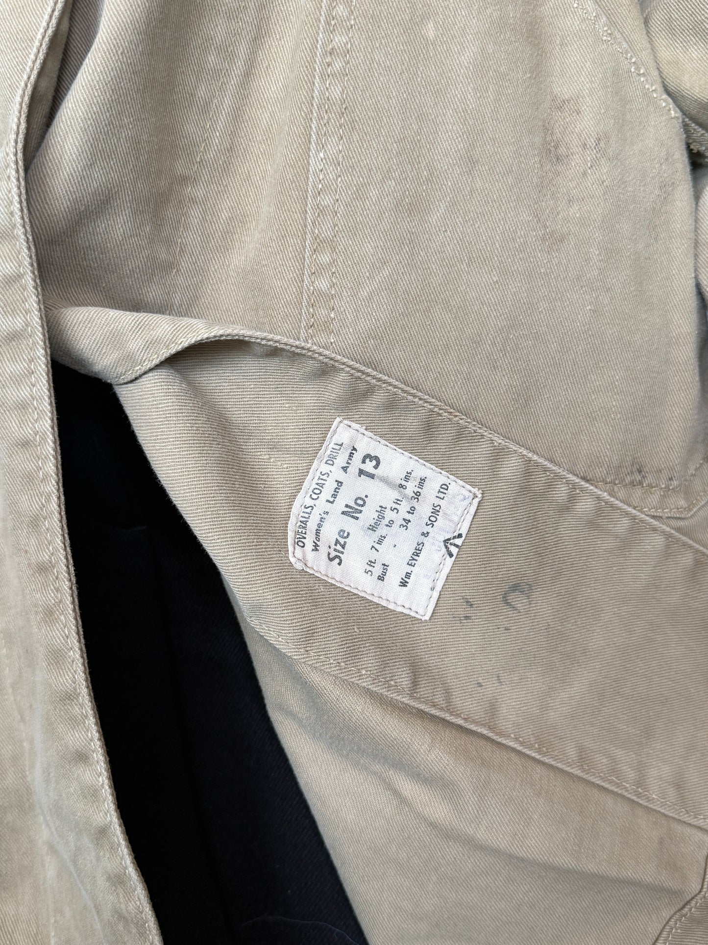1940S WW2 WOMENS LAND ARMY OVERCOAT